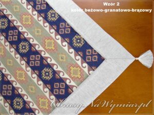 Wzór 2, kolor beżowo-granatowo-brązowy