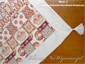 Wzór 3, kolor beżowo-bordowo-brązowy
