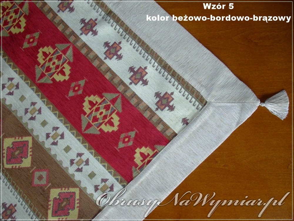 Wzór 5, kolor beżowo-bordowo-brązowy