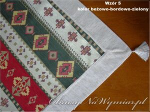 Wzór 5, kolor beżowo-bordowo-zielony