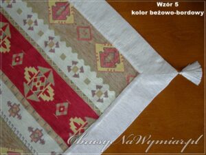 Wzór 5, kolor beżowo-bordowy