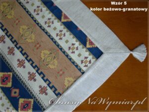 Wzór 5, kolor beżowo-granatowy
