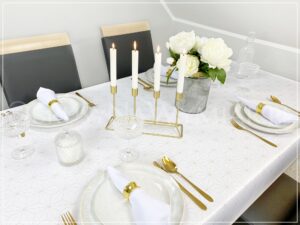 Obrus plamoodporny DE LUX DIAMENTY ZŁOTE - obrazek 7