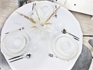 Obrus plamoodporny DE LUX KROPKI SREBRNE - obrazek 6
