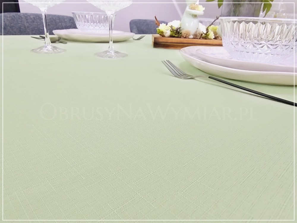 Obrus plamoodporny (wzór PRO LEN) kolor pistacjowy