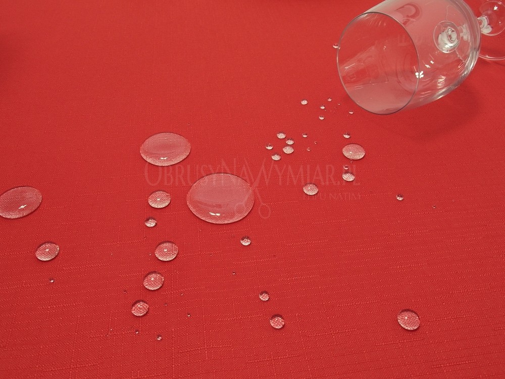 Obrus plamoodporny (wzór PRO LEN) kolor czerwony