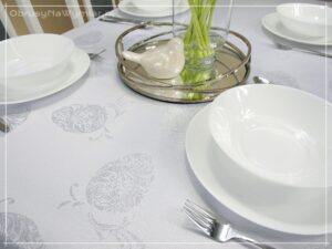 Obrusy plamoodporne JAJKA WIELKANOCNE srebrne