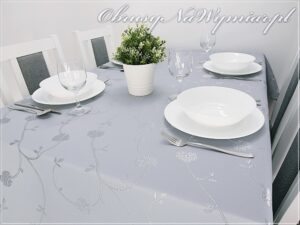 Obrus plamoodporny FLORES kolor szary