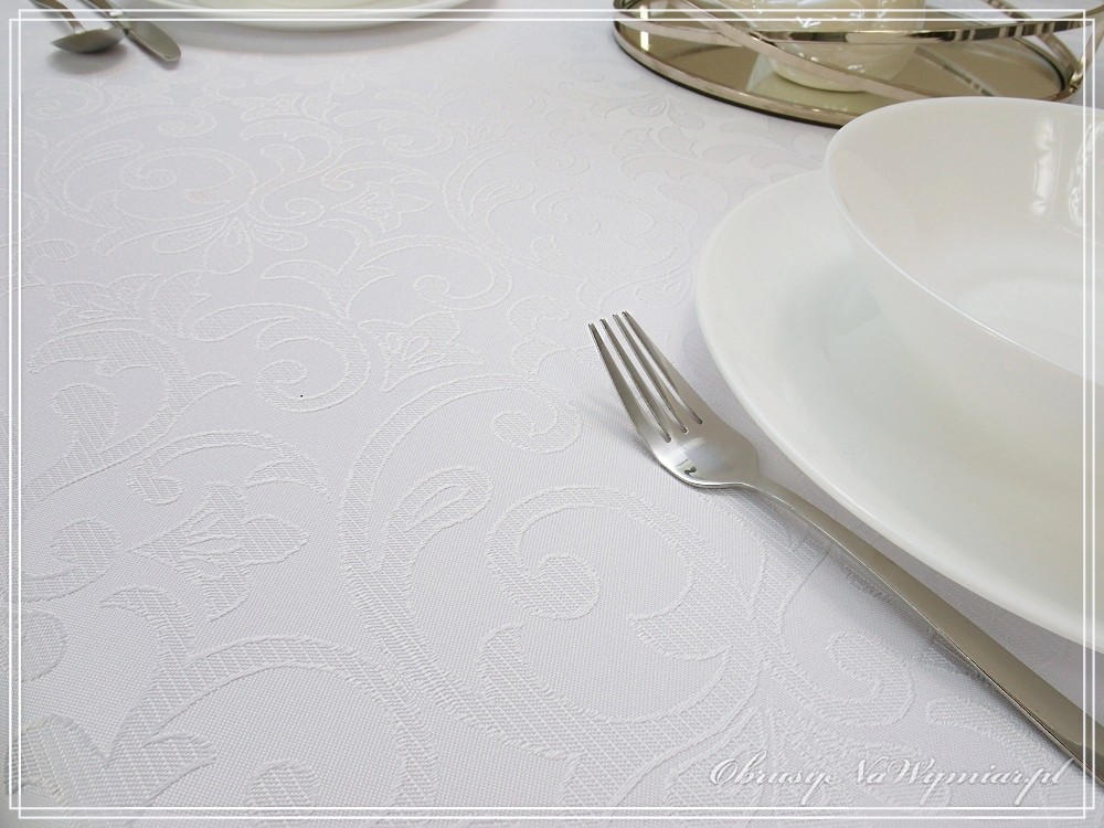 Obrus plamoodporny ELEGANT kolor biały