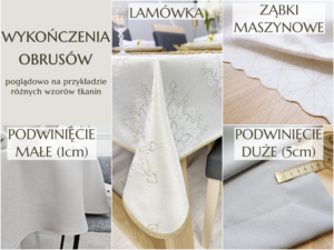 Obrus plamoodporny FLORES kolor cappuccino / latte - obrazek 4