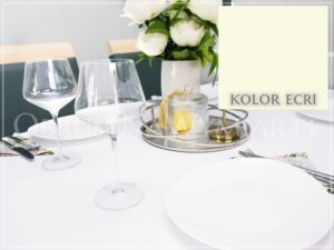Obrus plamoodporny GRACJA GŁADKA z gipiurą kolor ecri