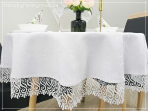 Obrus plamoodporny z gipiurą GUSTO kolor biały