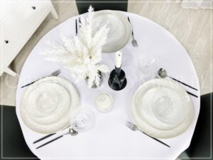Obrus plamoodporny PRESTIGE z gipiurą kolor biały