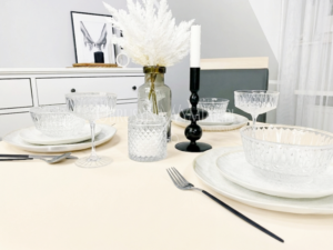 Obrus plamoodporny PRESTIGE z gipiurą kolor jasny kremowy - obrazek 4