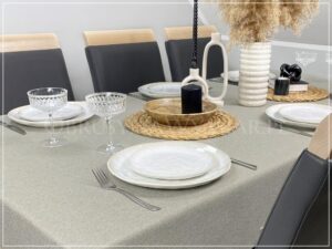Obrus plamoodporny MELANŻ SKANDYNAWSKI beżowy/taupe