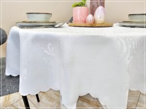 Obrus plamoodporny WHITE EASTER kolor biały
