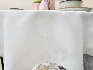 Obrus plamoodporny WHITE EASTER kolor biały