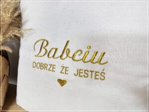 Poszewka na poduszkę z haftem na dzień Babci i Dziadka (różne wzory haftu)