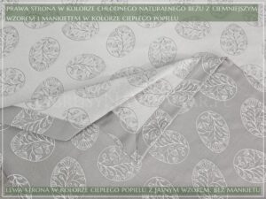 Obrus wielkanocny PISANKI NATURA beżowy z ciemnym mankietem PREMIUM