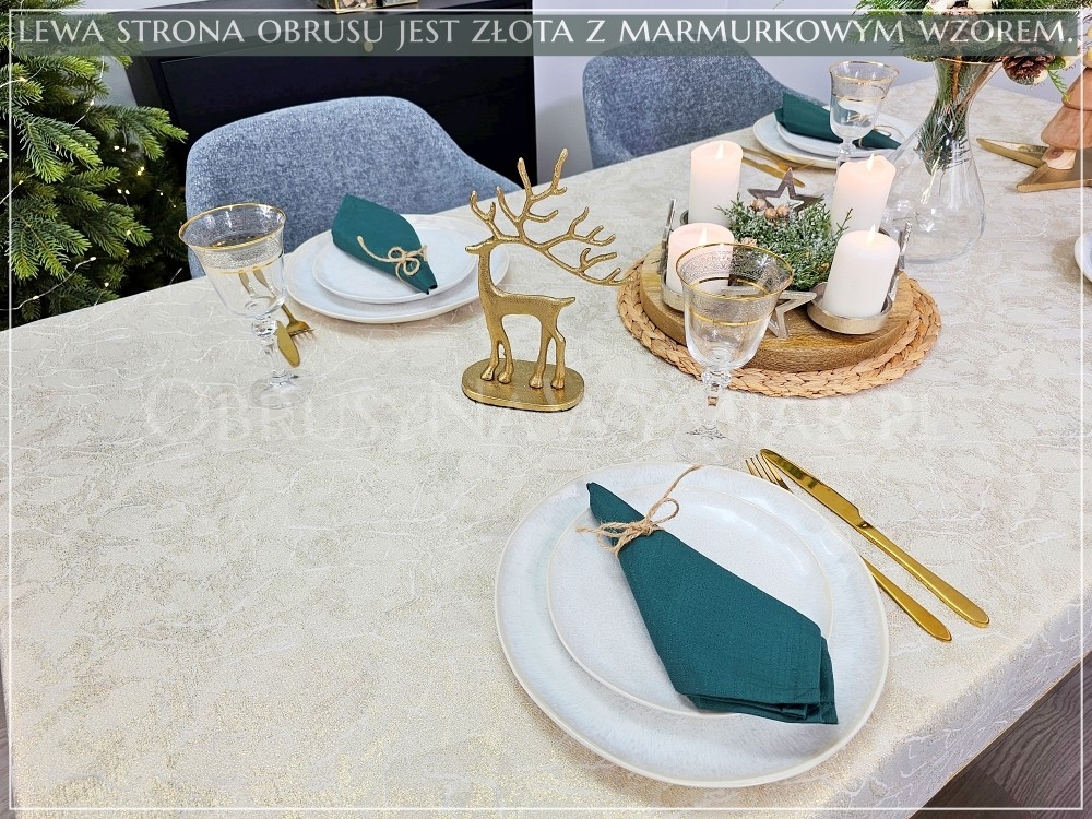 Obrus plamoodporny WOODEN STORY Z MANKIETEM