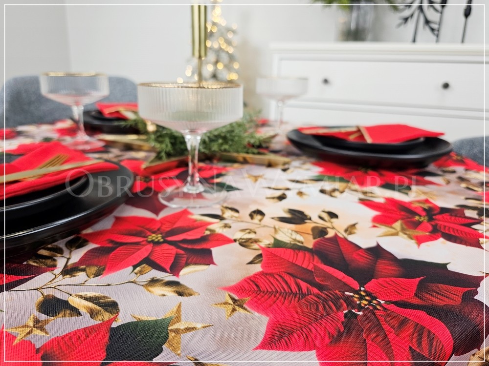 Obrus plamoodporny drukowany RED CHRISTMAS-M