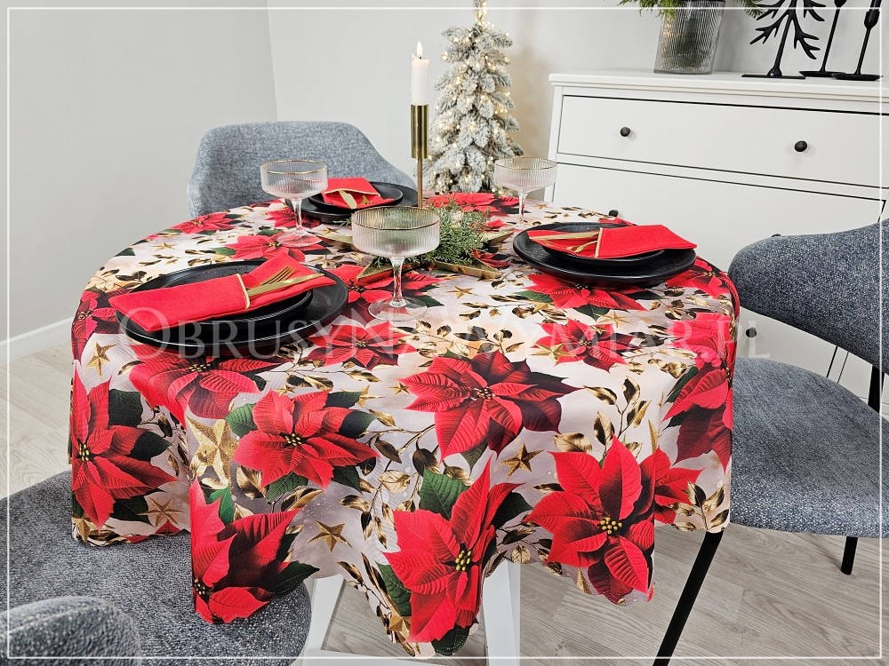 Obrus plamoodporny drukowany RED CHRISTMAS-M