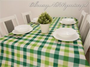 Obrus plamoodporny drukowany KRATA brązowo-beżowa
