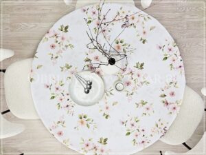 Obrus plamoodporny drukowany KWITNĄCA WIŚNIA