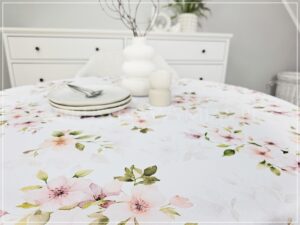 Obrus plamoodporny drukowany KWITNĄCA WIŚNIA