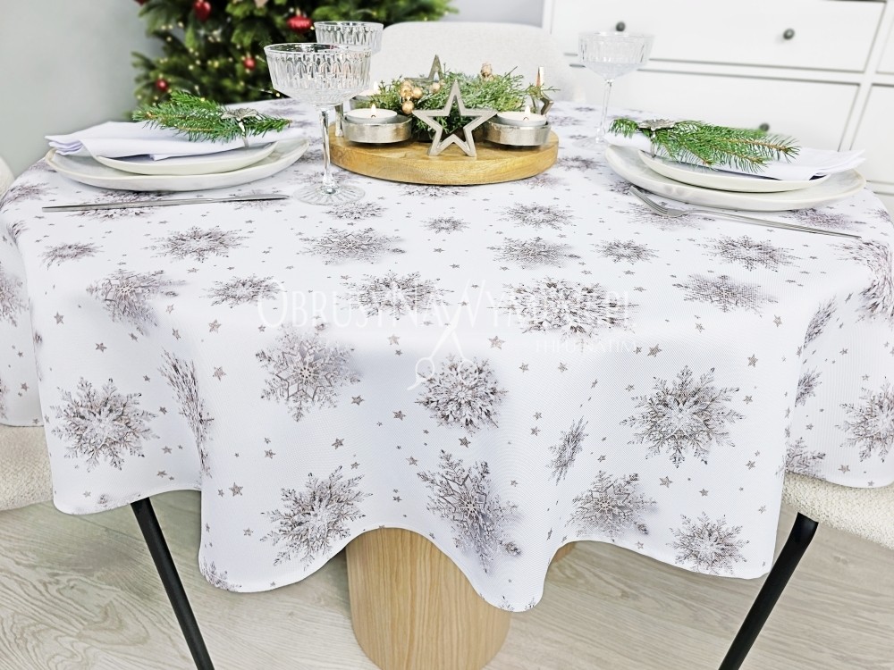Obrus plamoodporny drukowany SNOWFLAKE