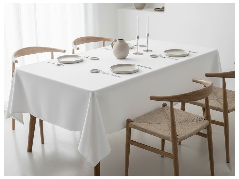 Obrus plamoodporny WHITE BREEZE kolor biały