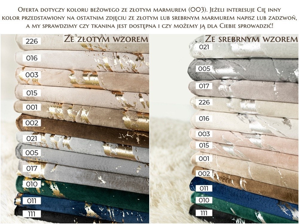 Narzuta Velvet Beż i Złoty Marmur (003) - na Wymiar