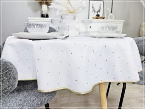Obrus plamoodporny DE LUX KROPKI ZŁOTE - obrazek 8